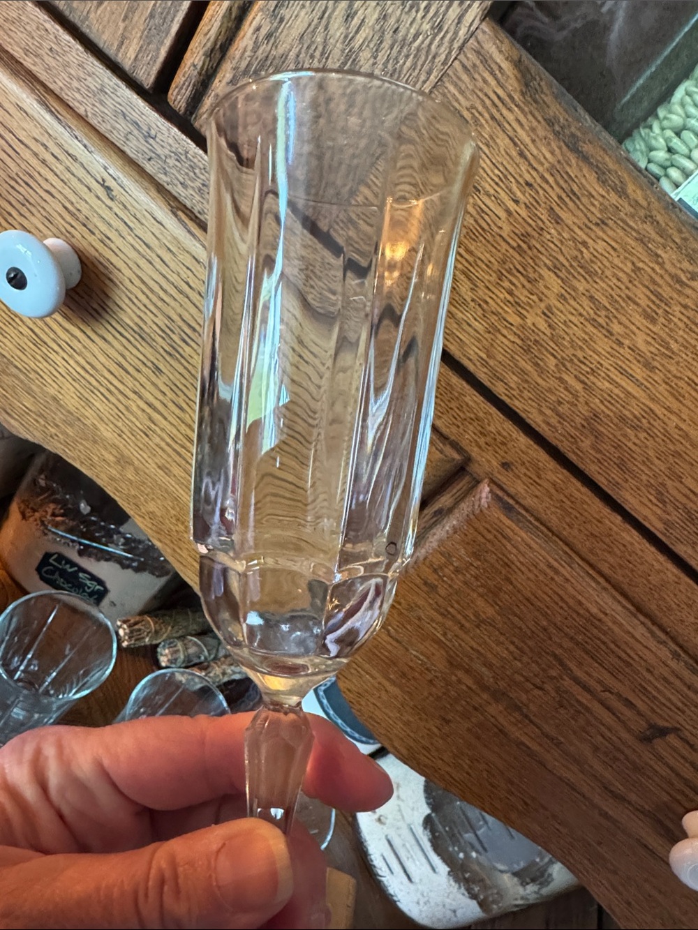 Vintage Clear Set of 6 Crystal Stemware Elegant Wine Champagne Glasses - Picture 5 of 5